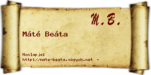 Máté Beáta névjegykártya