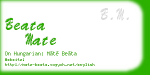 beata mate business card