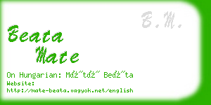 beata mate business card